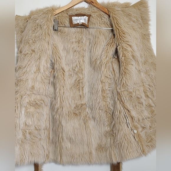 Daniel Benjamin Brown Women's Faux Suede Fur Lined Jacket With Belt - Picture 4 of 9